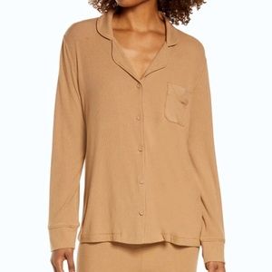 SKIMS Soft Lounge Long Sleeve Button Down Ribbed Pajama Top